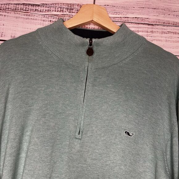 Vineyard Vines Quarter Zip Pima Cotton Men's XXL Pullover Green Golf Outdoors - Picture 1 of 9